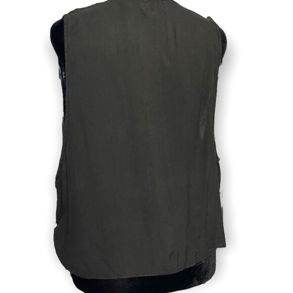 Atlast Studio Vest Women's Medium Multicolor Floral Print Boho Beaded Lace VTG - Picture 10 of 10